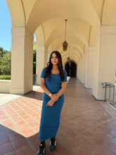 Load image into Gallery viewer, Azure Blue ribbed dress
