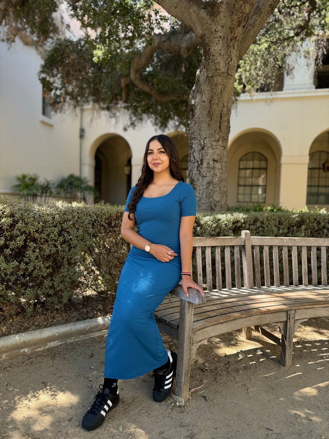 Azure Blue ribbed dress