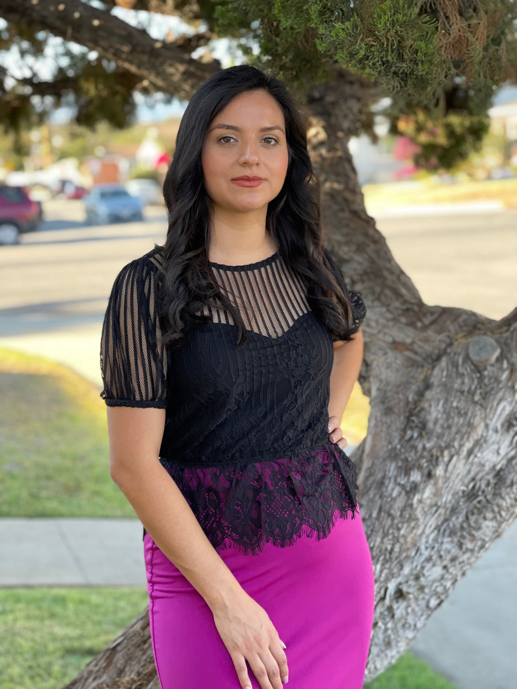 Black lace top